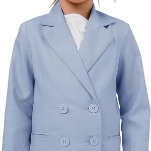 Kids Girls Blazers Long Sleeve Lapel Button Down Open Front Blazer